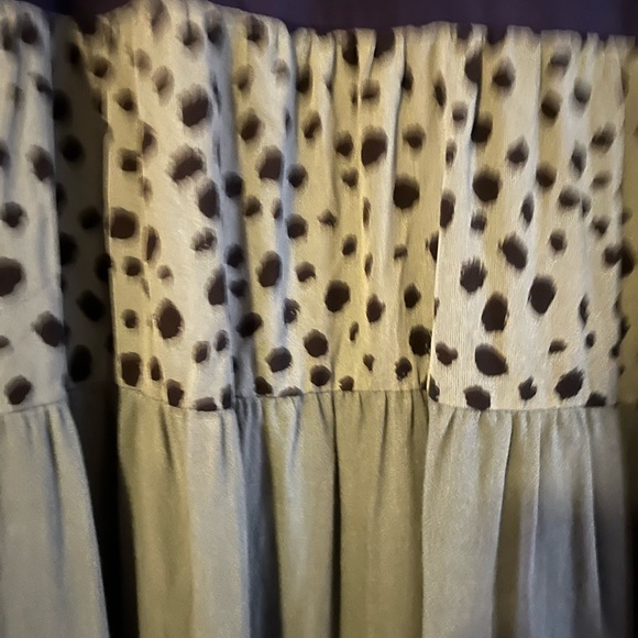 Umgee L Navy Animal Print and Green Tiered Dress - Picture 4 of 6